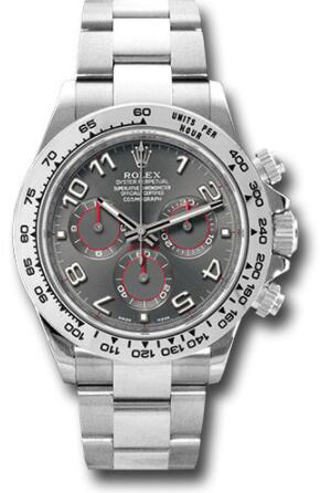 Replica Rolex White Gold Cosmograph Daytona 40 Watch 116509 Grey Arabic Dial